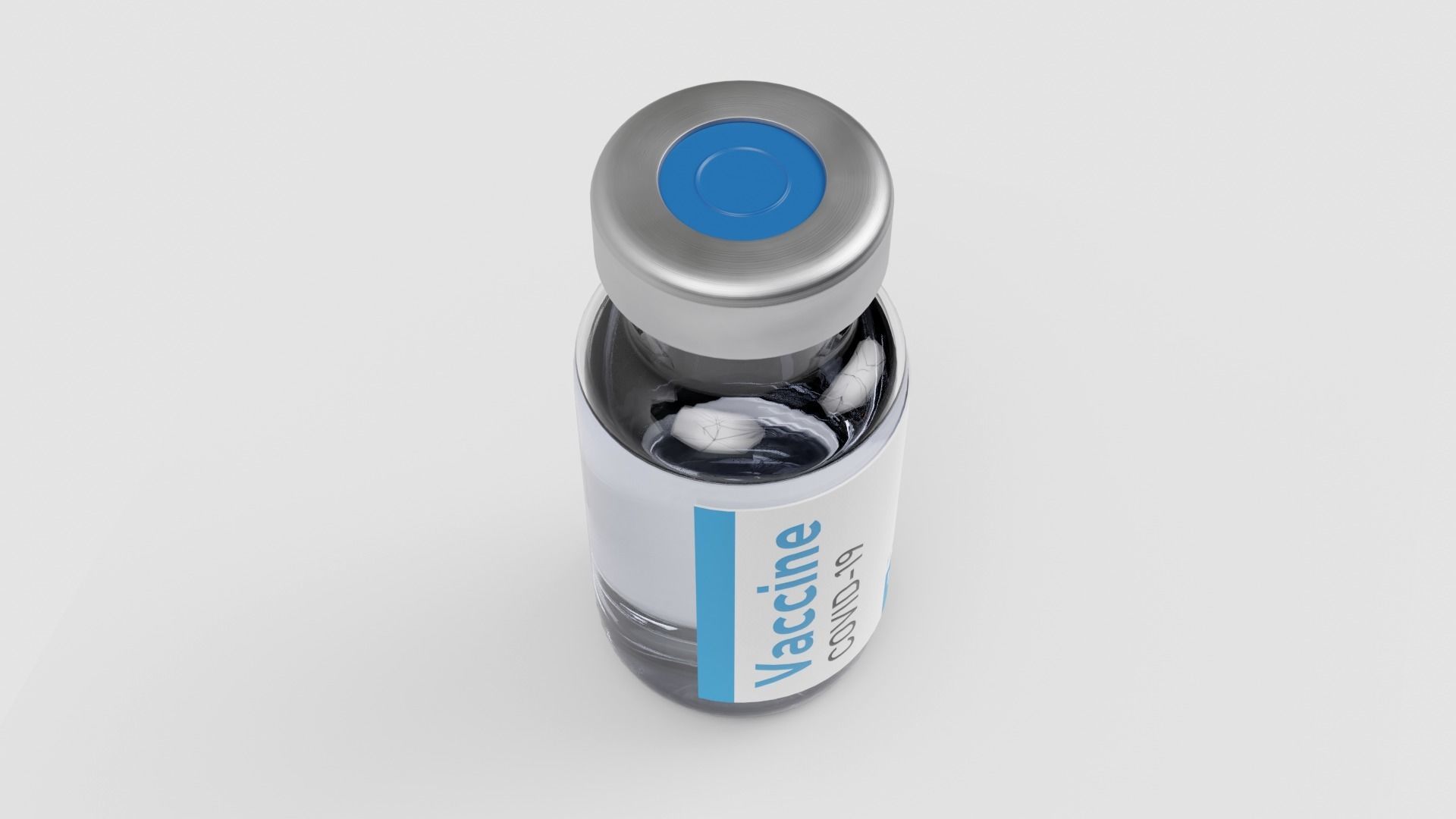 Vaccine Covid-19 ampule  Low-poly 3D model_1