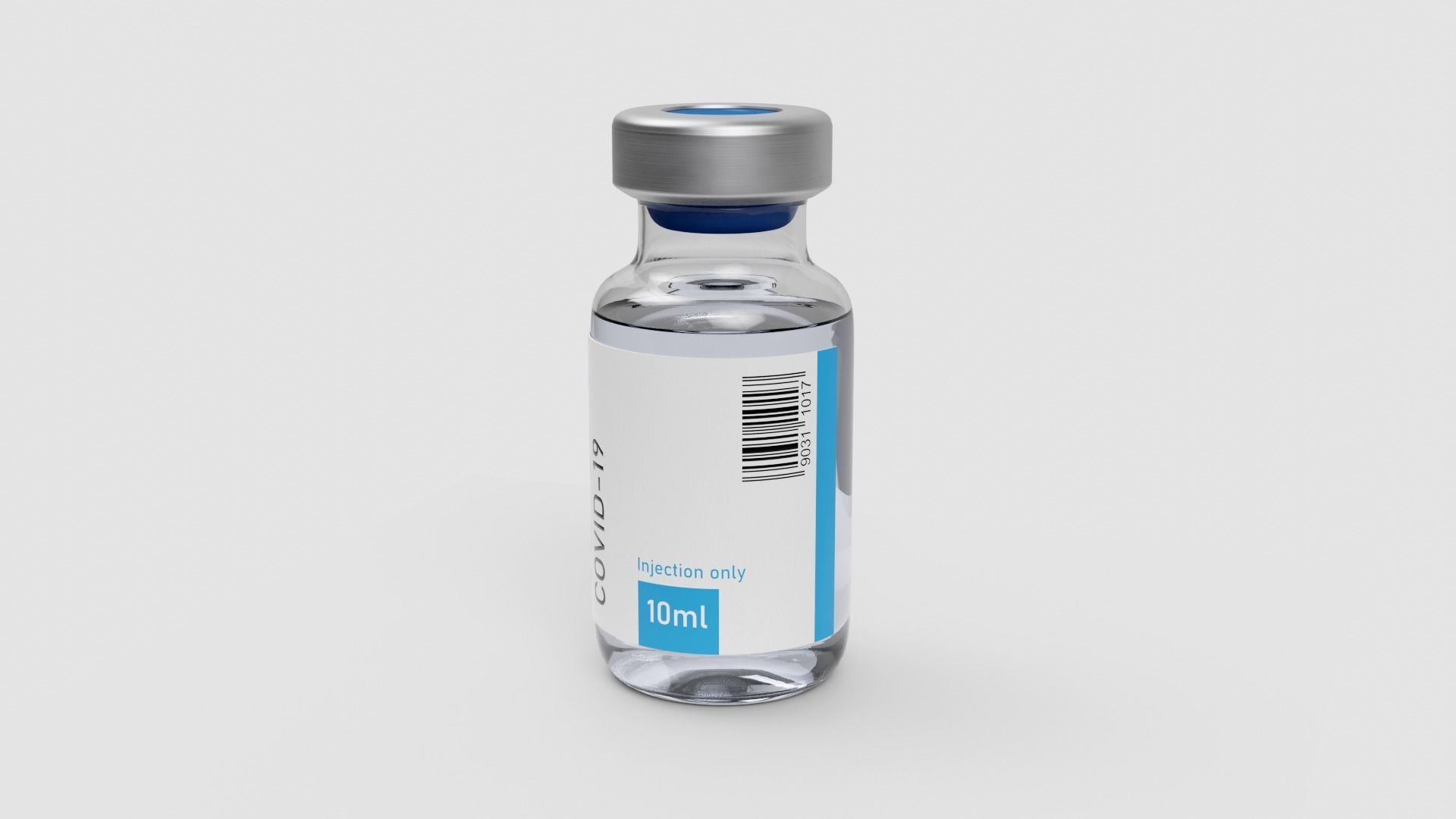 Vaccine Covid-19 ampule  Low-poly 3D model_2
