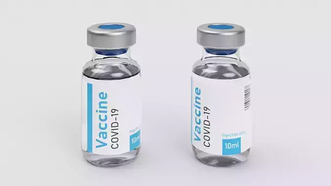 Vaccine Covid-19 ampule  Low-poly 3D model