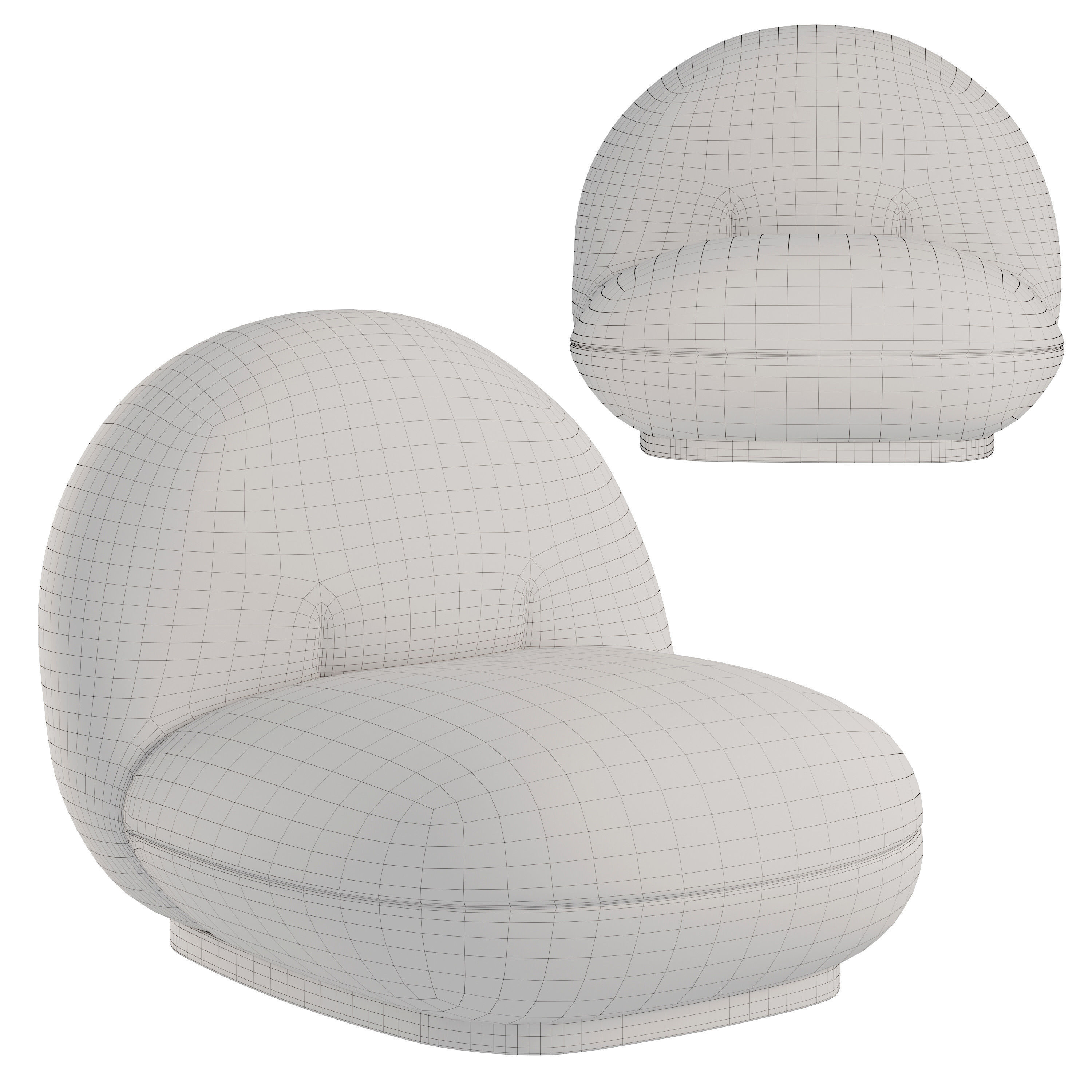 Gubi Pacha Lounge Chair 3D model_2