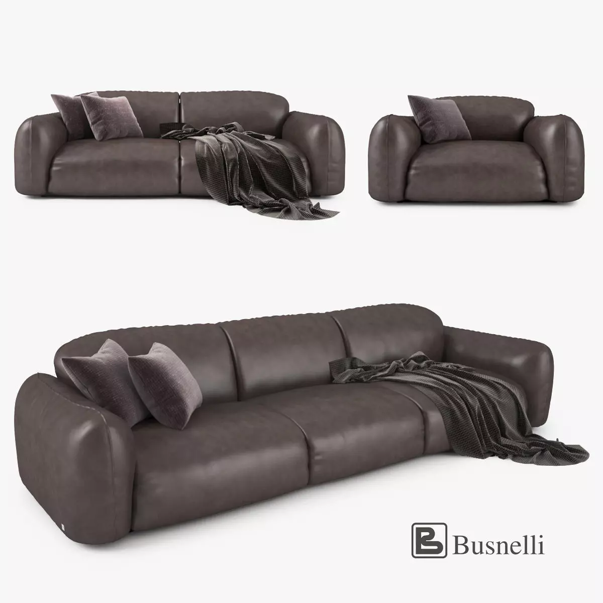 Busnelli Piumotto08 Sofa and Armchair 3D model