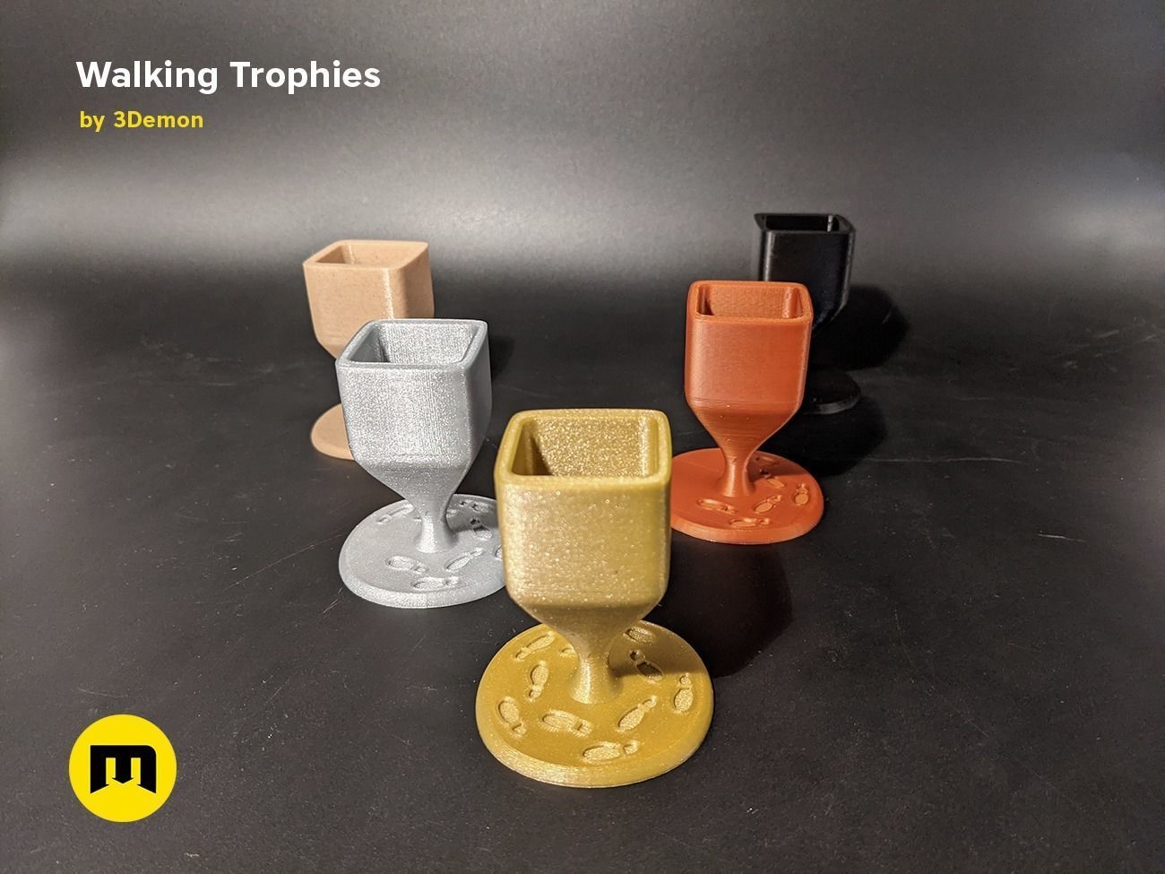 Walking Challenge Trophies Free 3D print model_9