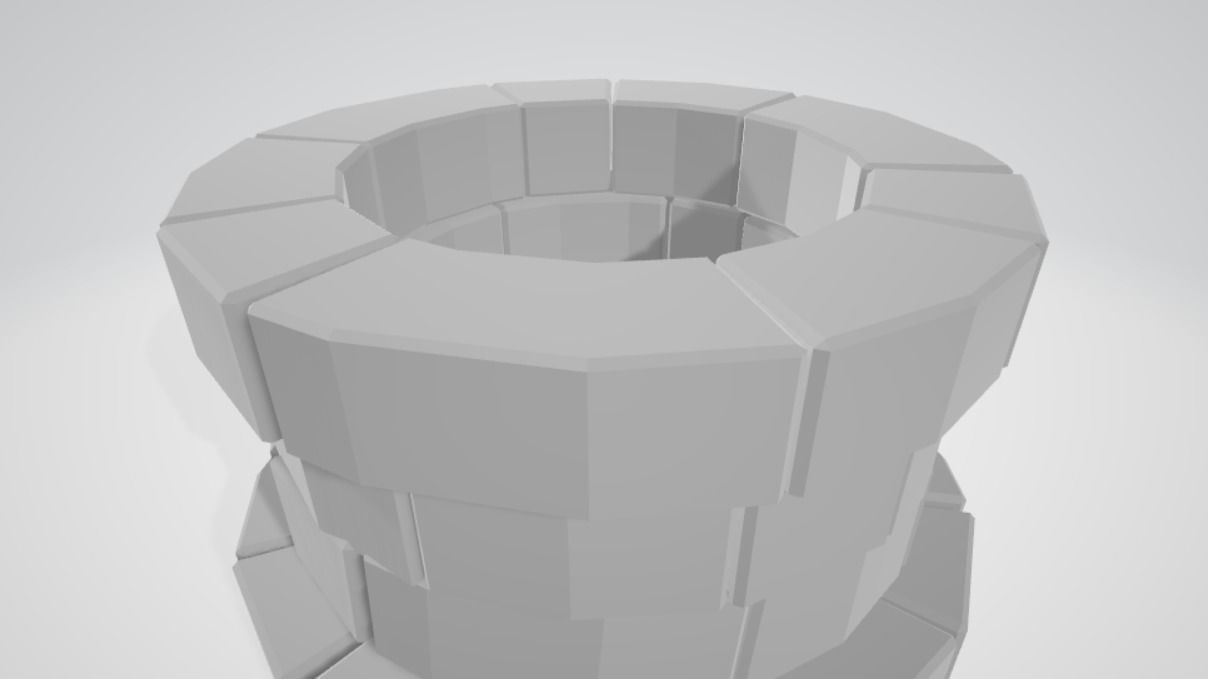 3d well model block of bricks 3D model_2