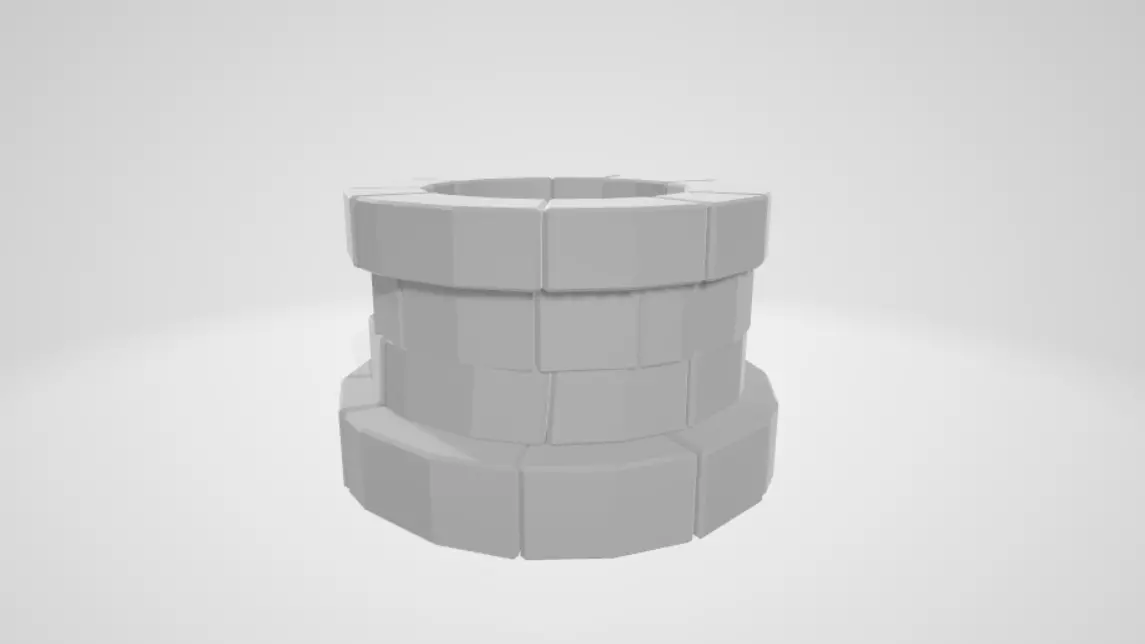 3d well model block of bricks 3D model_0