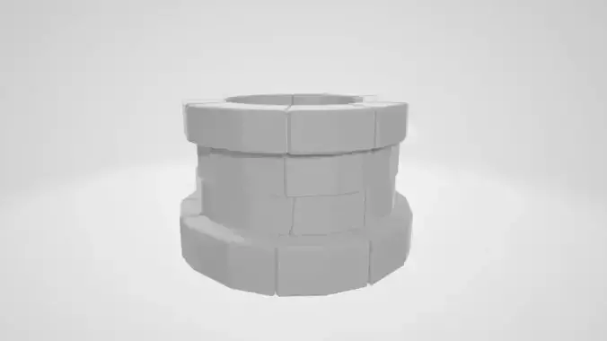 3d well model block of bricks