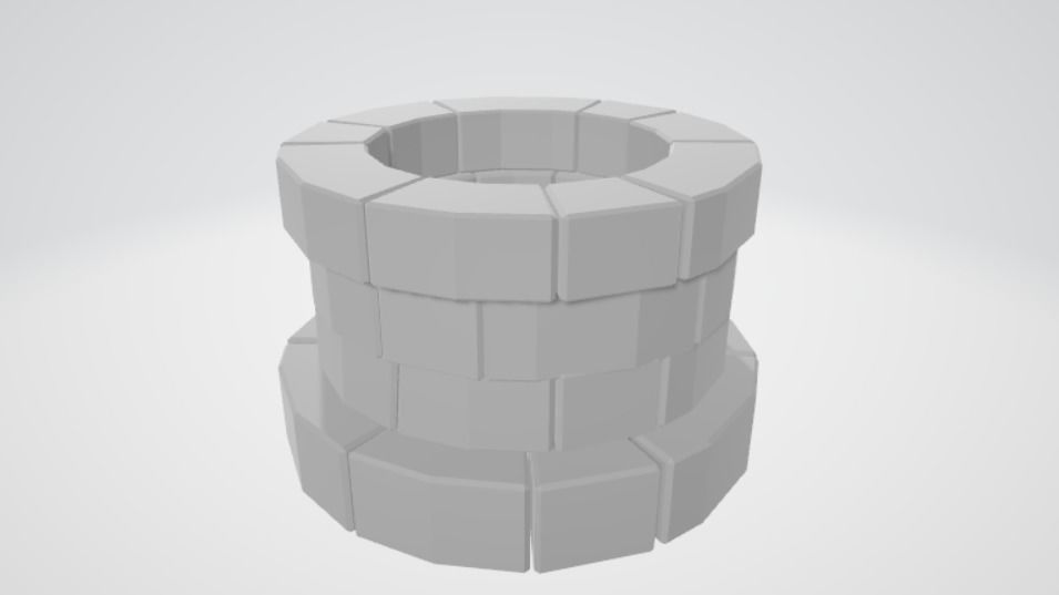 3d well model block of bricks 3D model_1