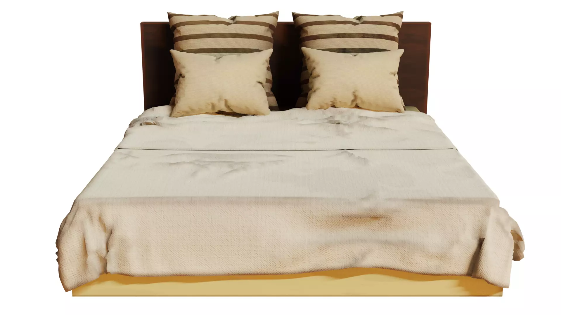 Bed and bedding sets 3D model_0