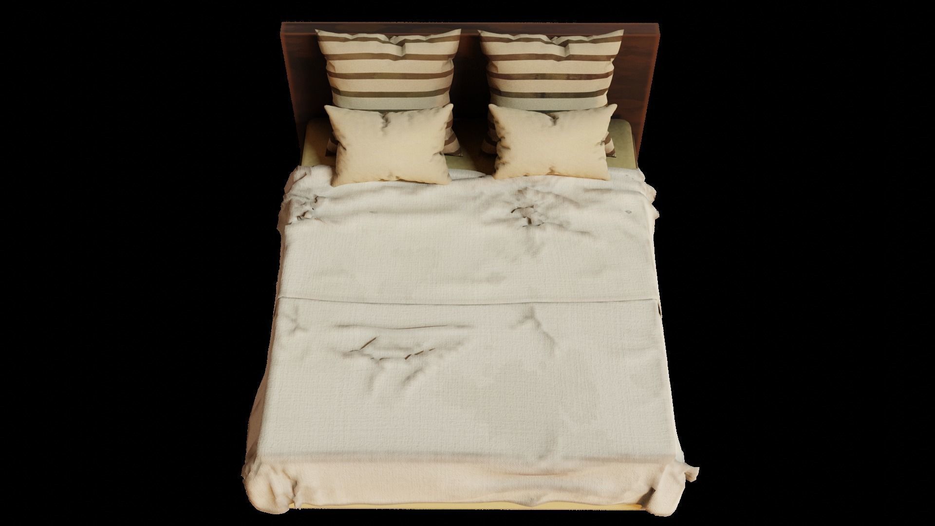 Bed and bedding sets 3D model_8