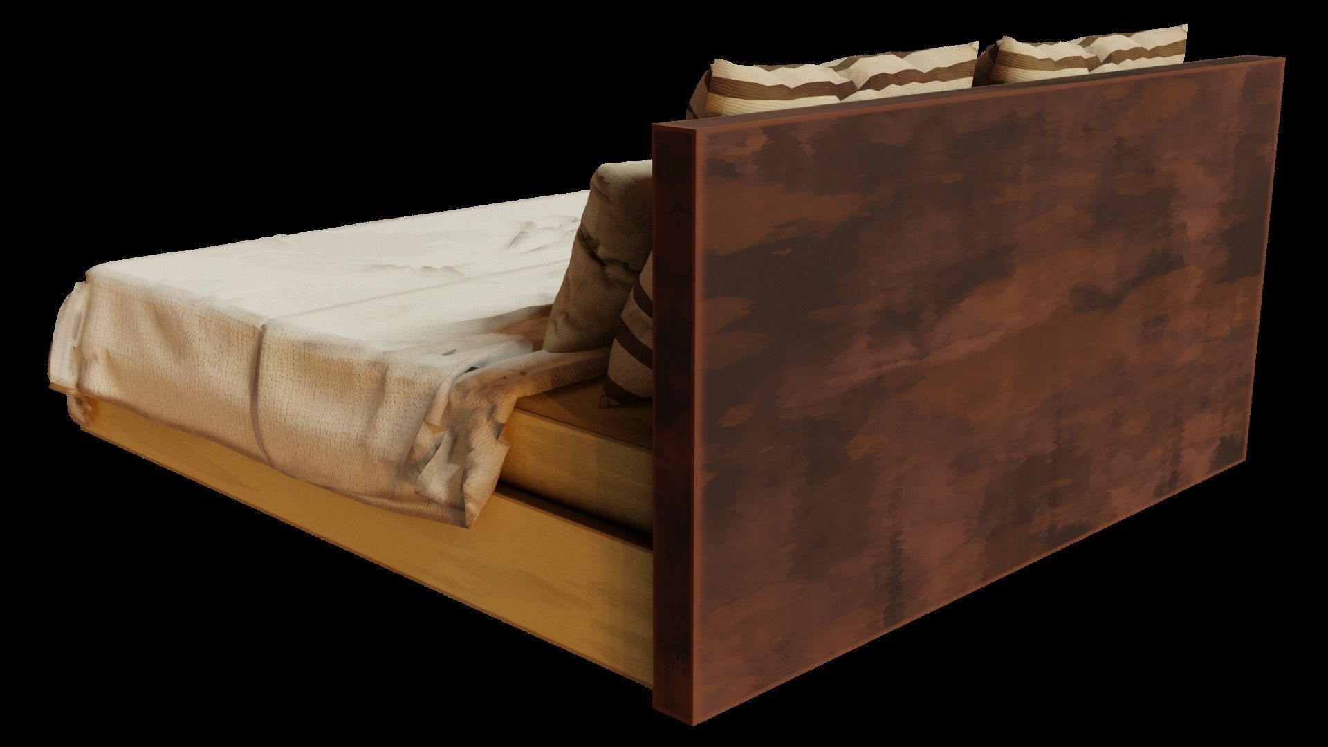 Bed and bedding sets 3D model_5