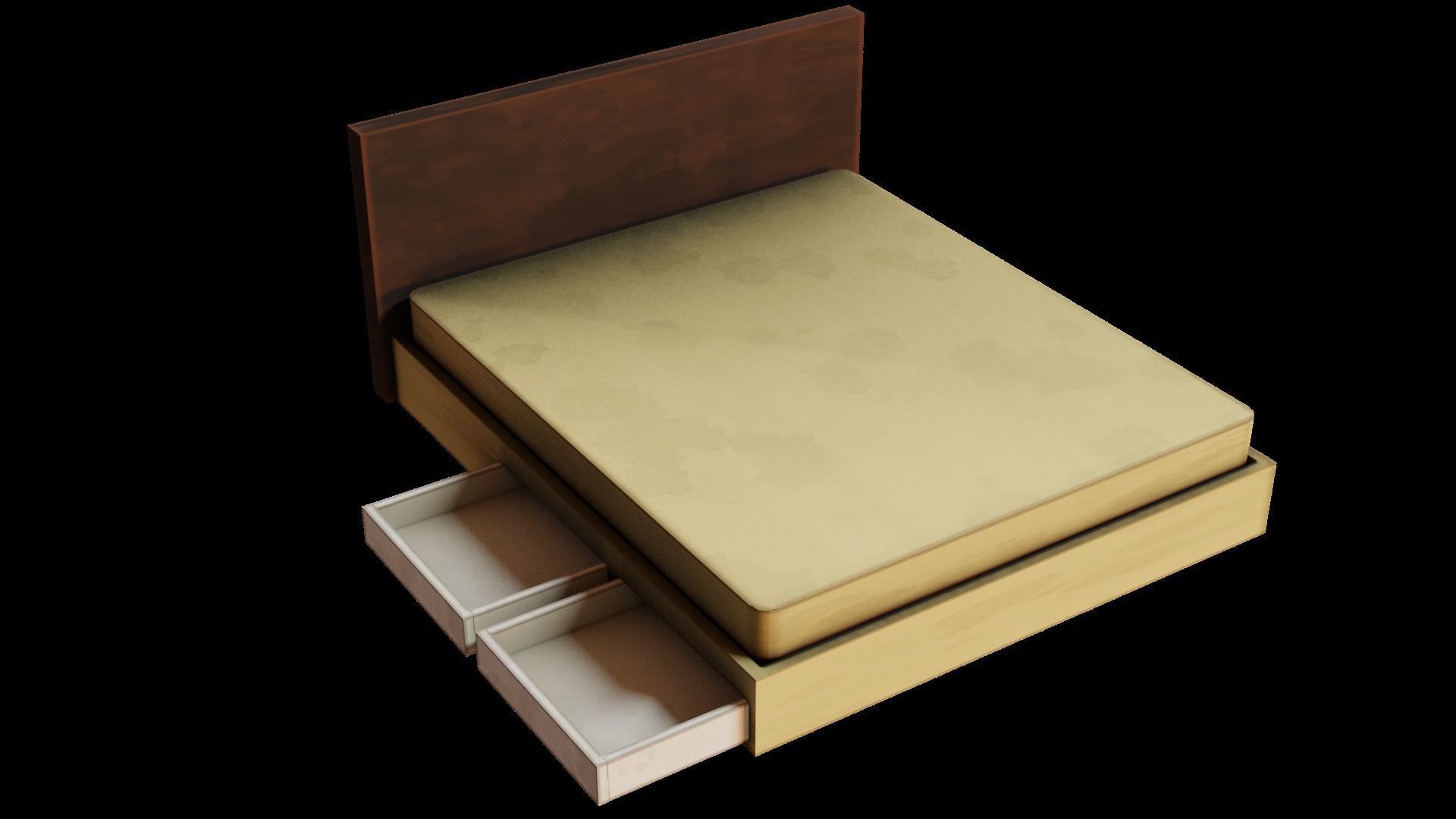 Bed and bedding sets 3D model_10