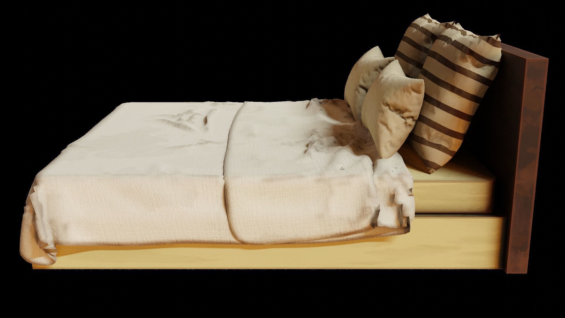 Bed and bedding sets 3D model_6