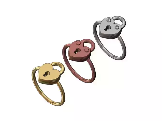 Heart shaped lock bands US sizes 6 7 8