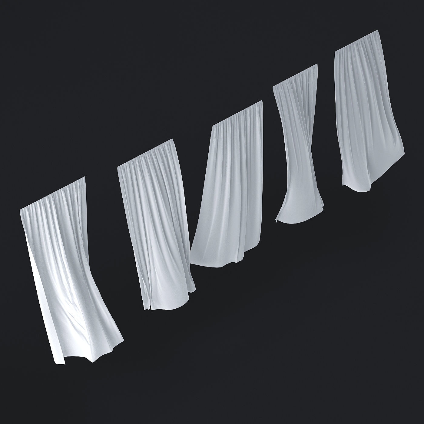 Tulle in the wind No 1 3D model_2