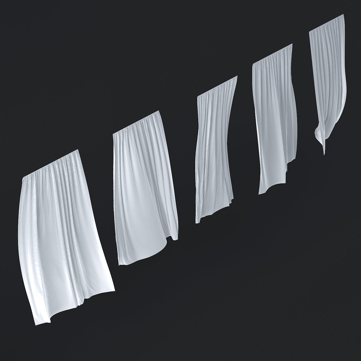 Tulle in the wind No  2 3D model_2