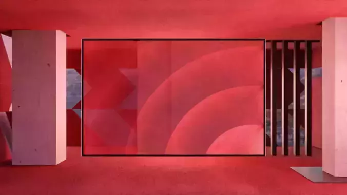 Interior room with walls and glass door