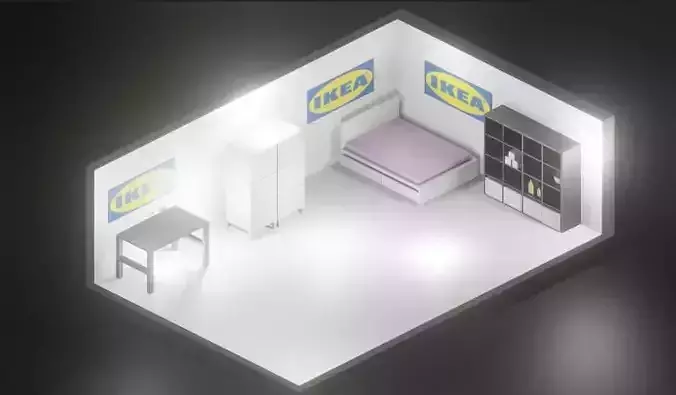 ikea room  Low-poly 3D model