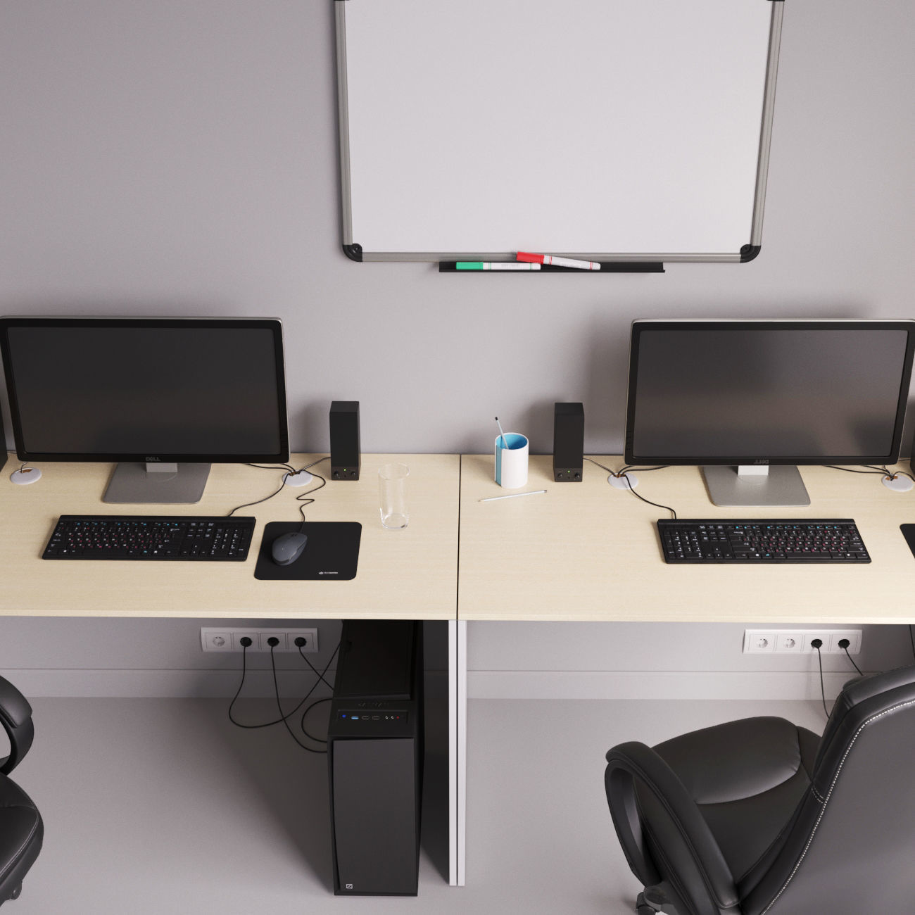 Workplace Office Set 3D model 3D model_5