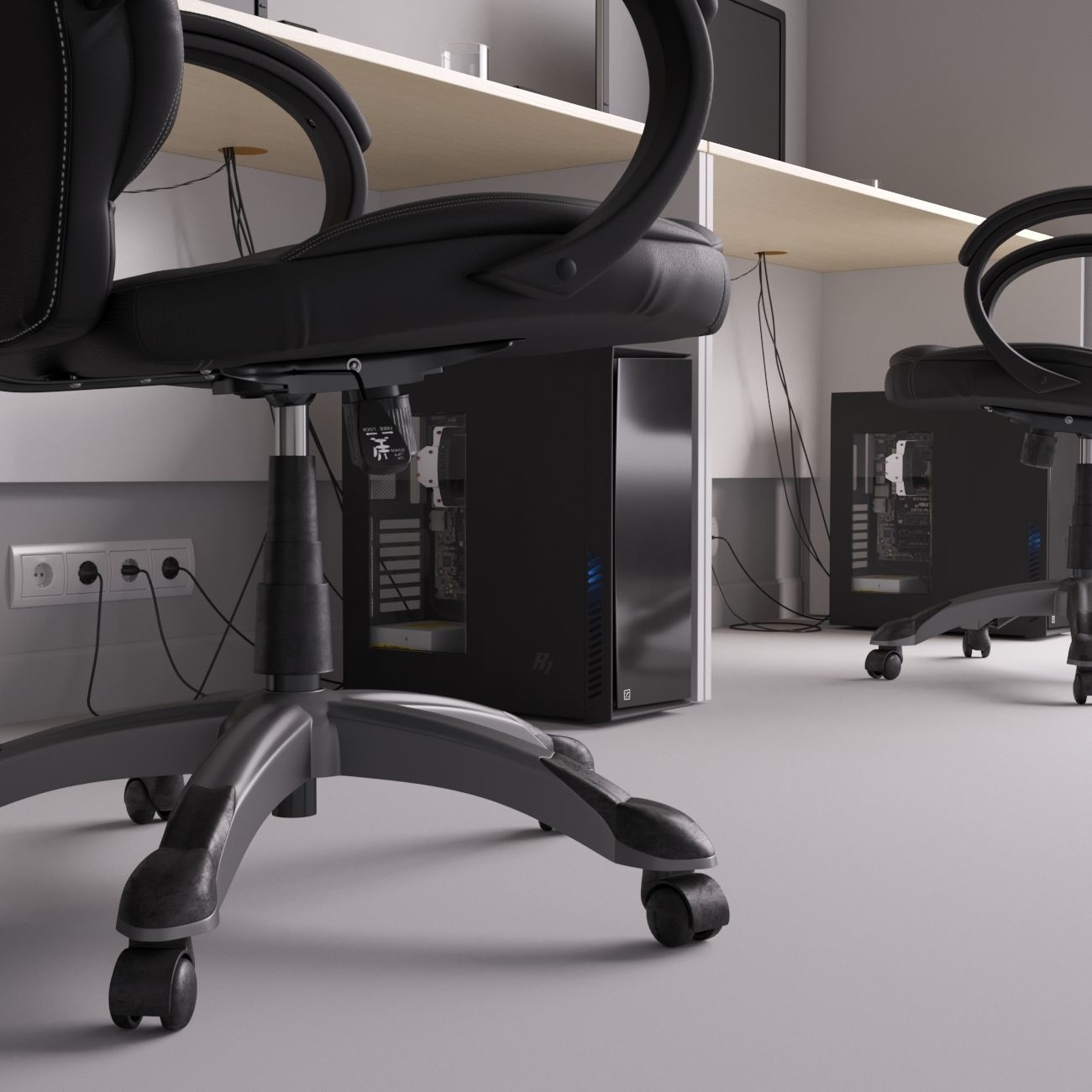 Workplace Office Set 3D model 3D model_3