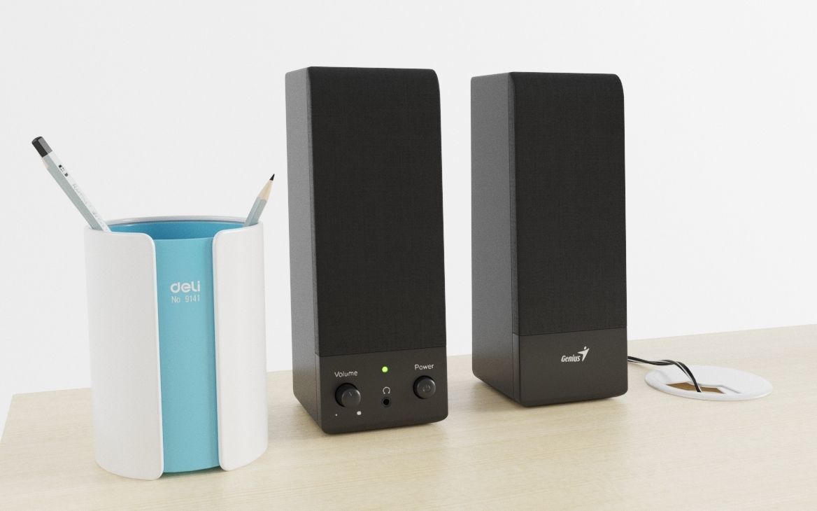 Workplace Office Set 3D model 3D model_11