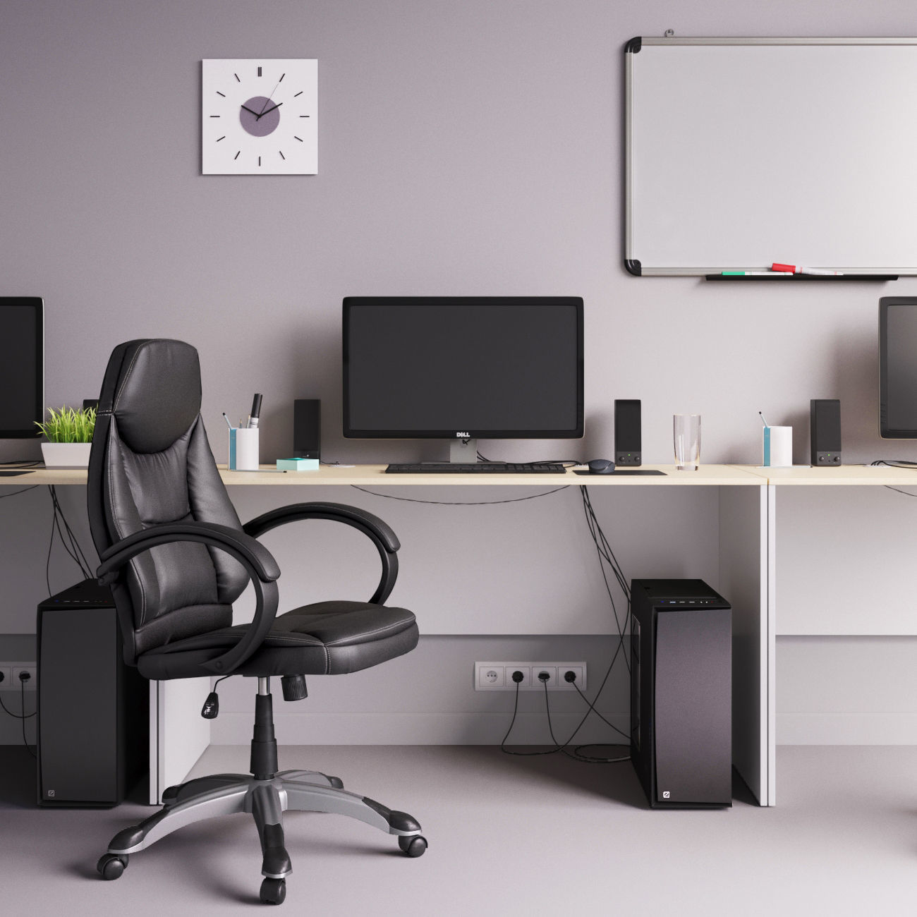 Workplace Office Set 3D model 3D model_4