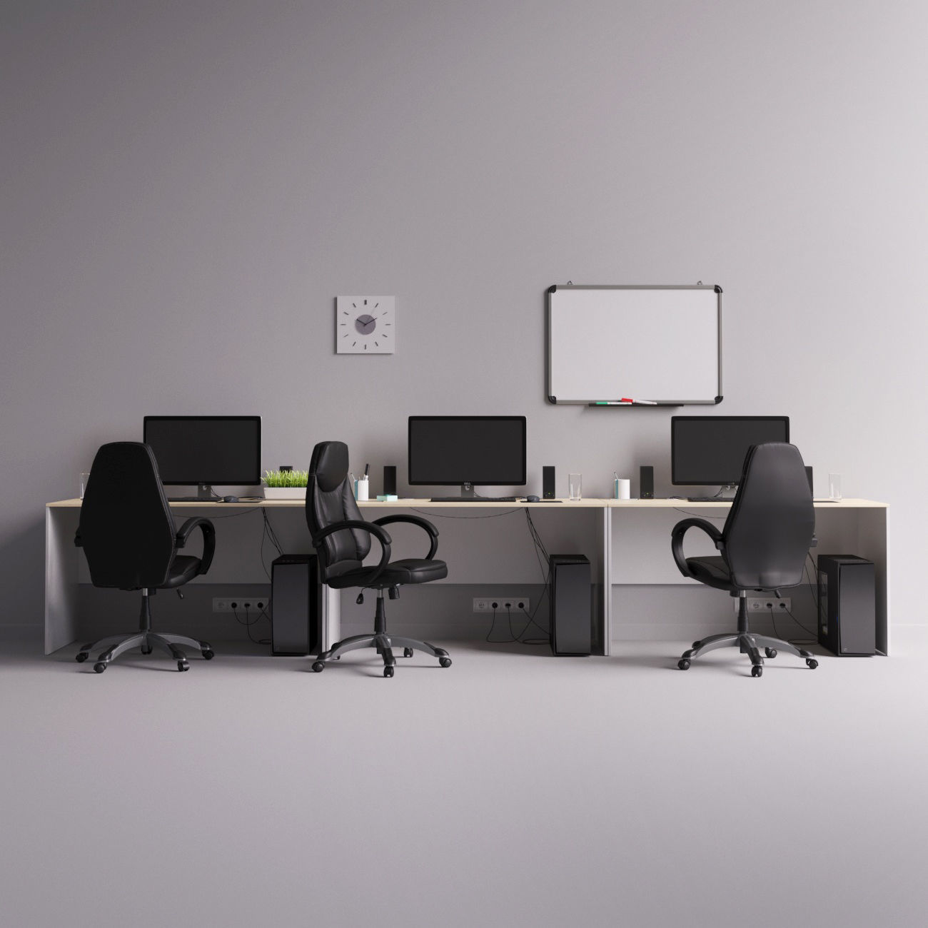 Workplace Office Set 3D model 3D model_6