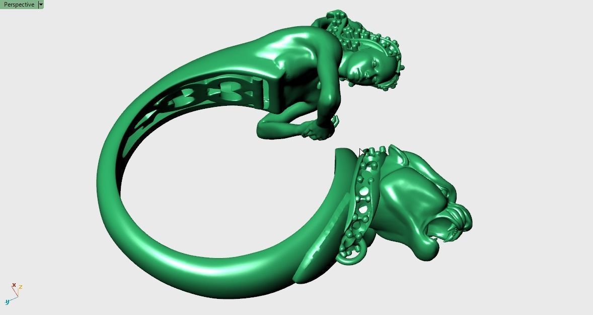 panther woman ring 3D print model_20
