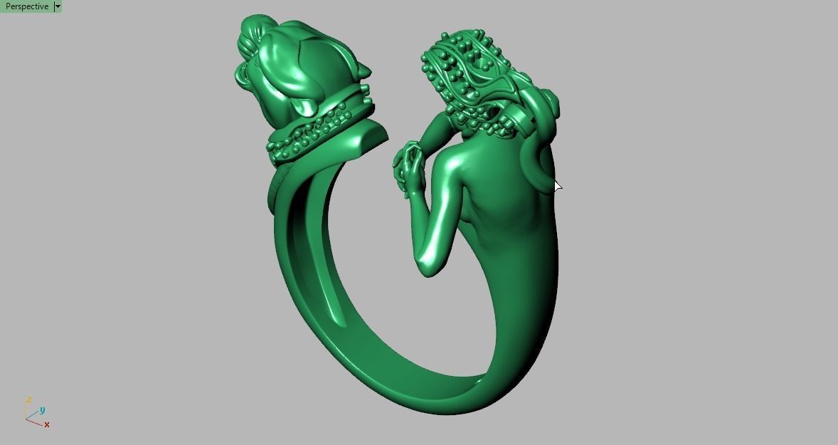 panther woman ring 3D print model_9