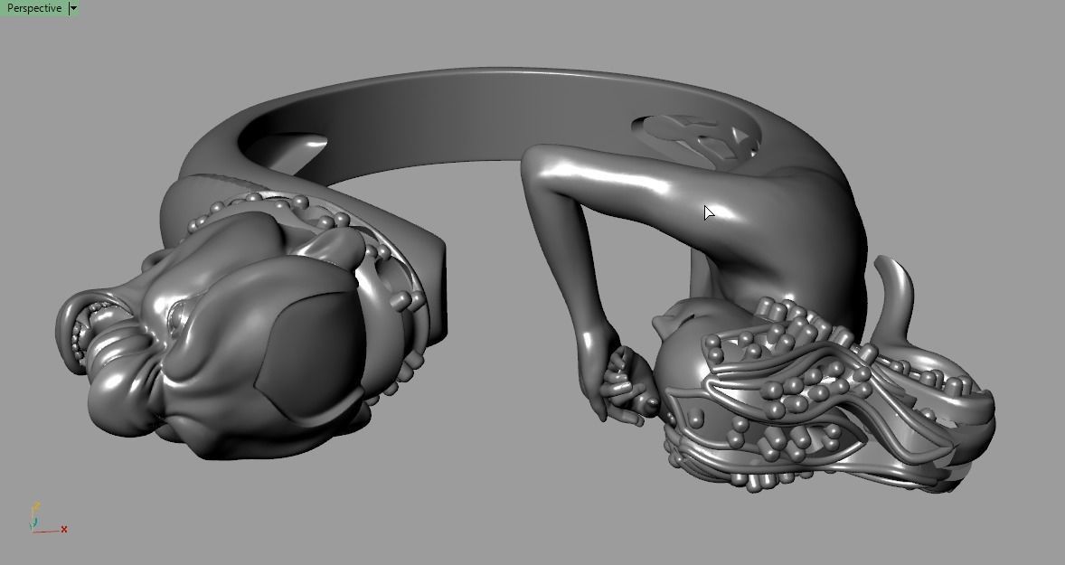 panther woman ring 3D print model_23