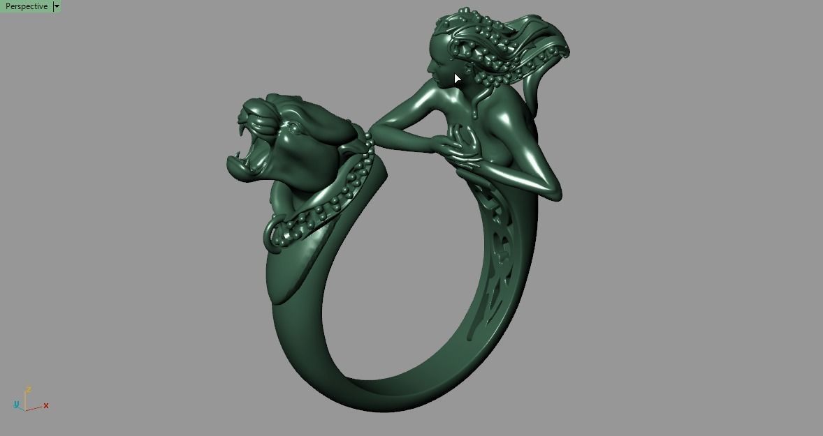 panther woman ring 3D print model_11