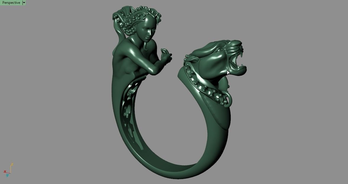 panther woman ring 3D print model_28