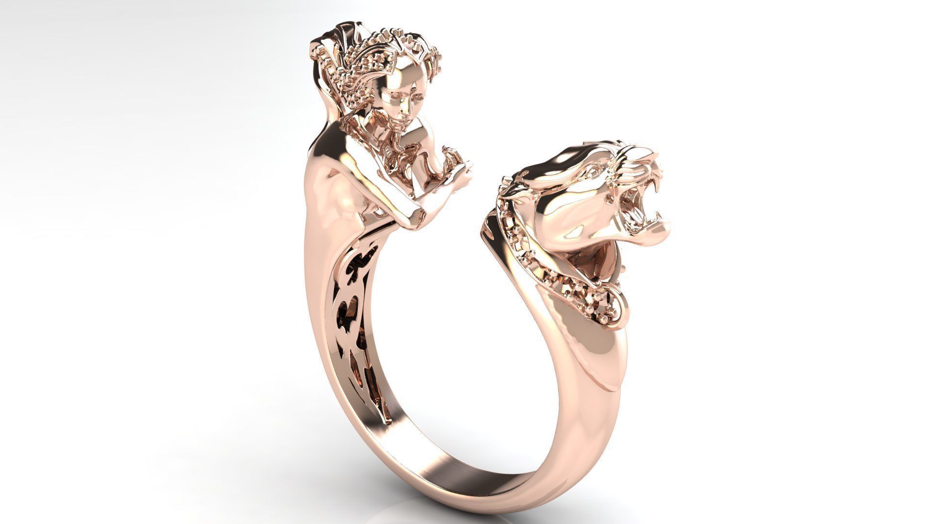 panther woman ring 3D print model_5