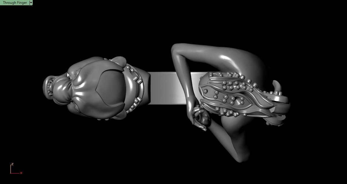 panther woman ring 3D print model_22