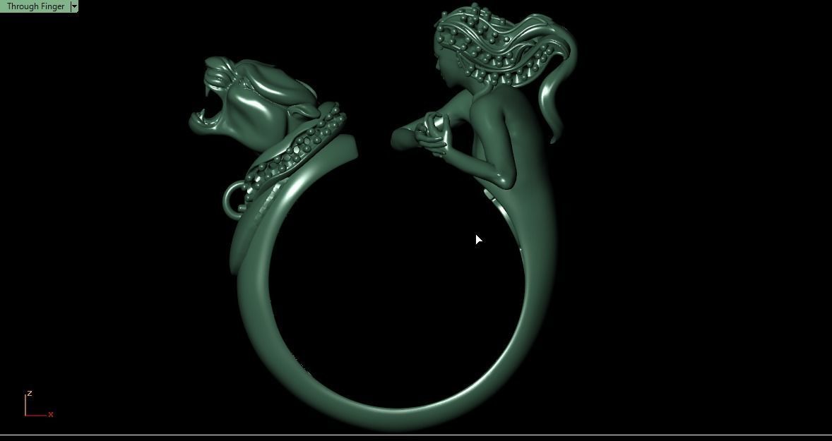 panther woman ring 3D print model_29