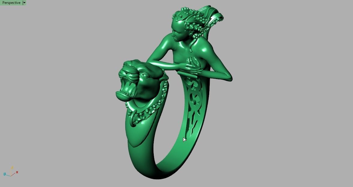 panther woman ring 3D print model_6