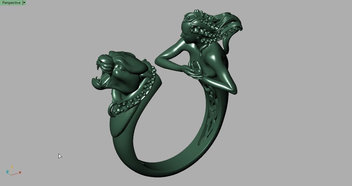 panther woman ring 3D print model_7