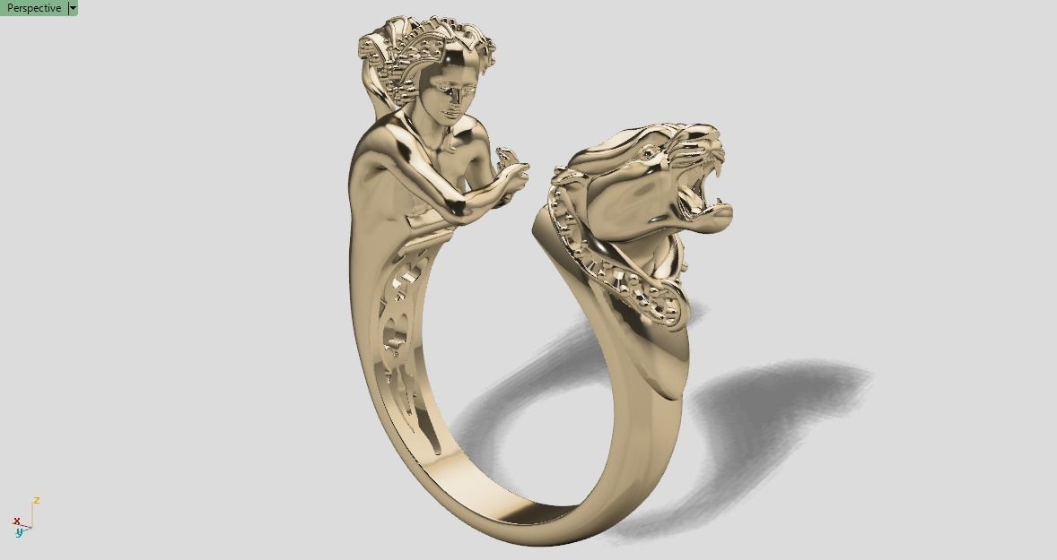 panther woman ring 3D print model_14