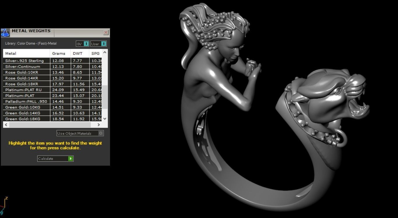 panther woman ring 3D print model_25