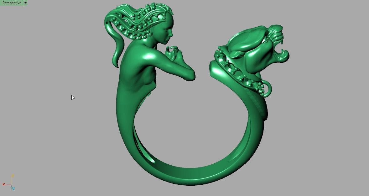 panther woman ring 3D print model_17