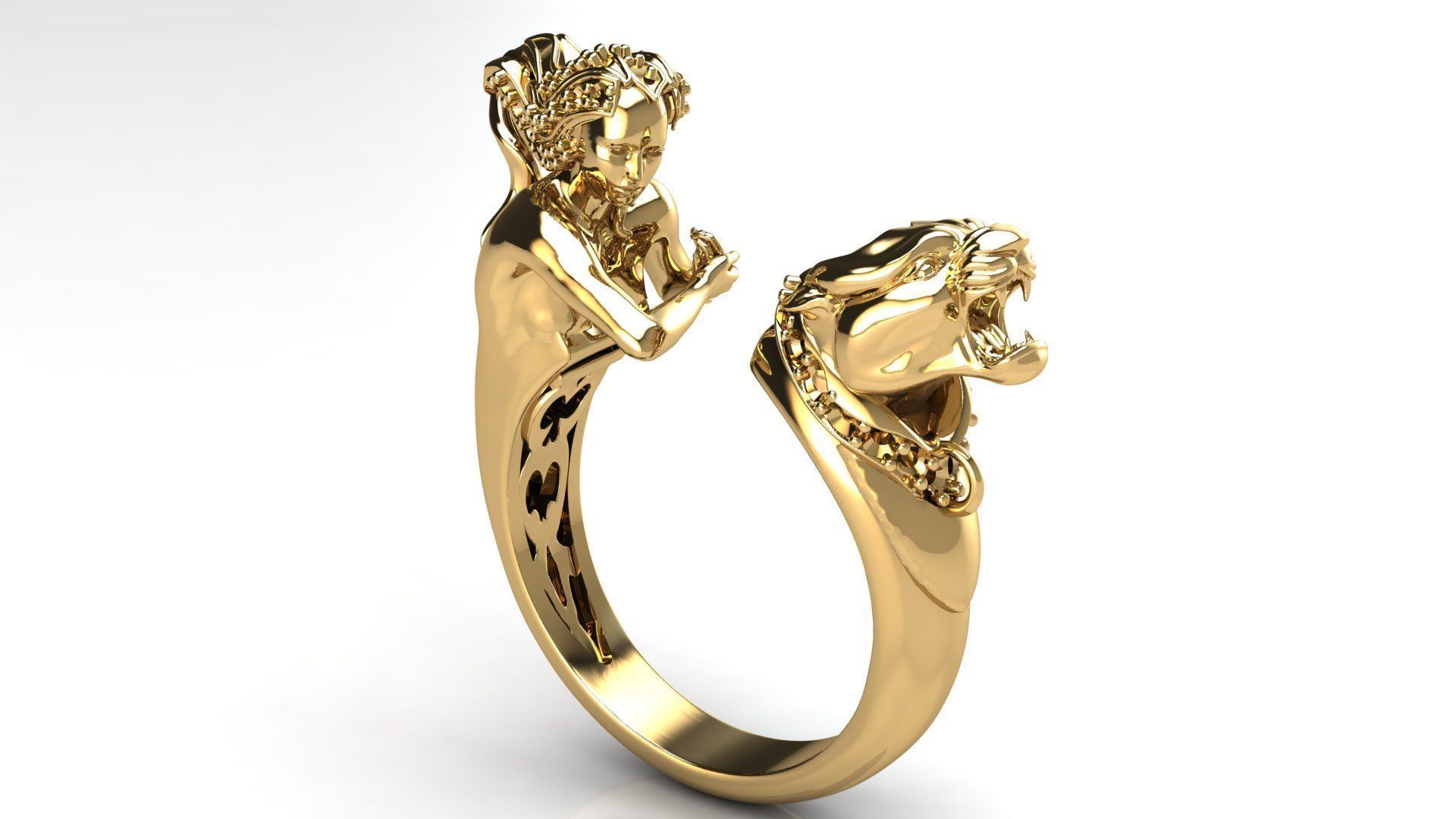 panther woman ring 3D print model_13