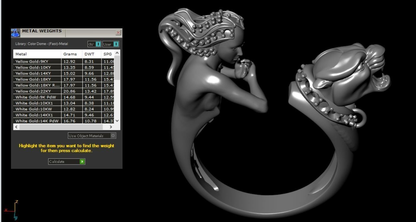 panther woman ring 3D print model_24