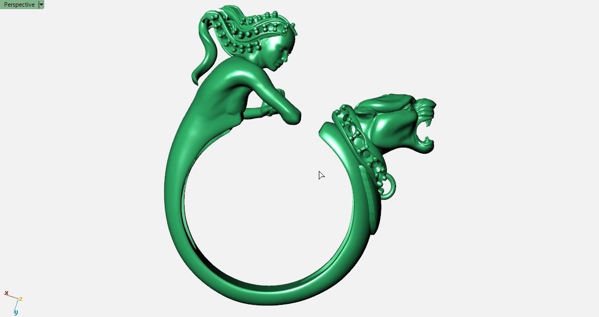 panther woman ring 3D print model_21