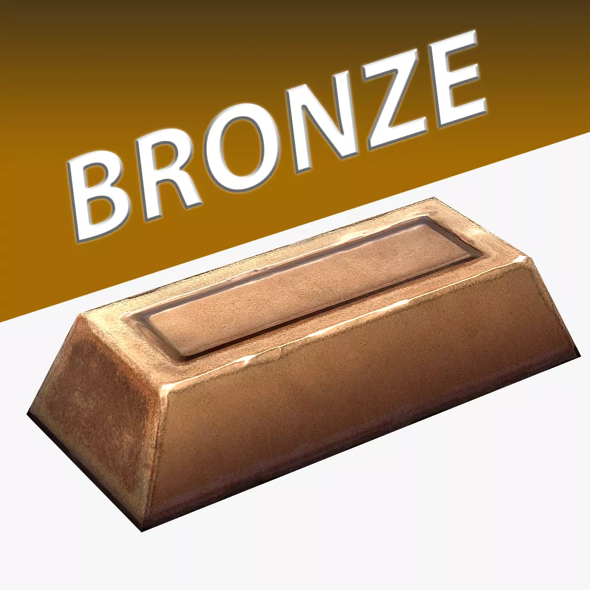 Bronze Ingot Low-poly 3D model_0