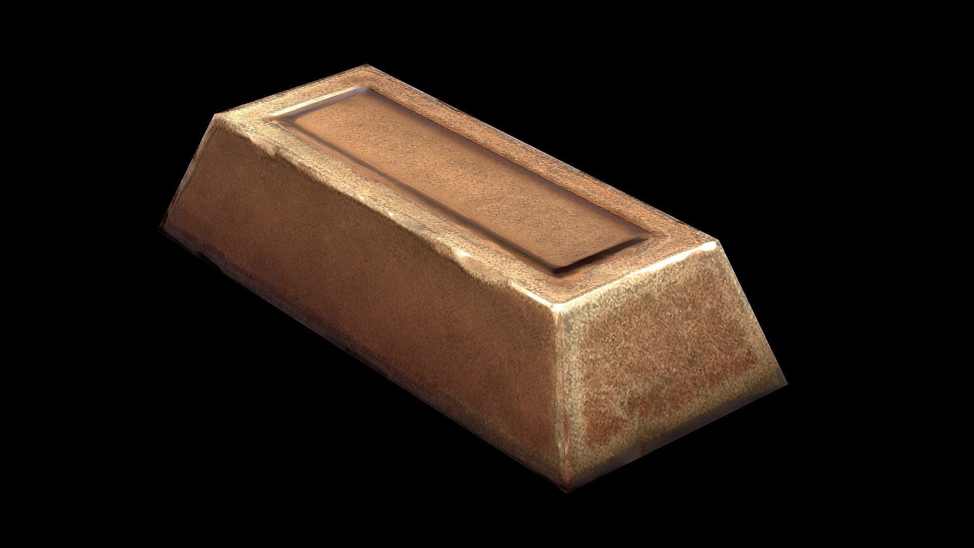 Bronze Ingot Low-poly 3D model_1