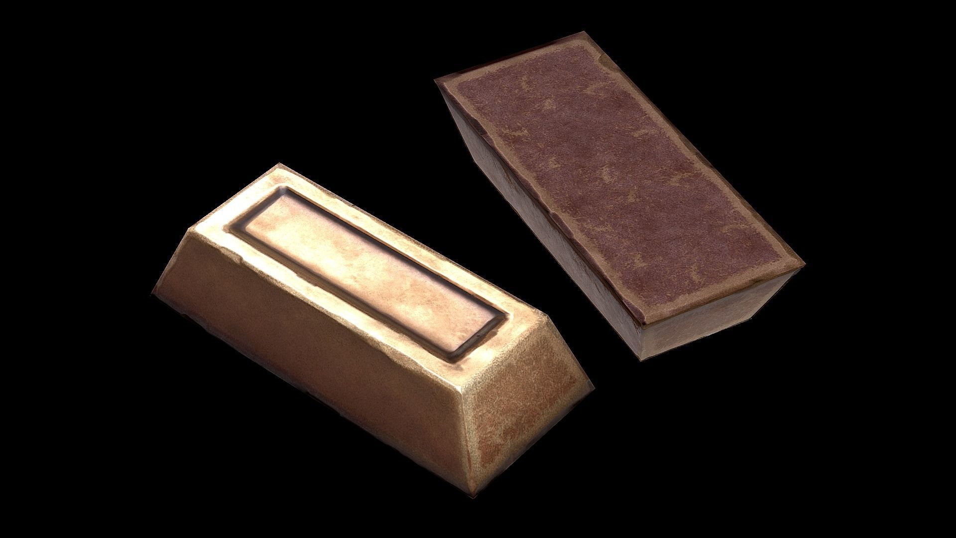 Bronze Ingot Low-poly 3D model_6