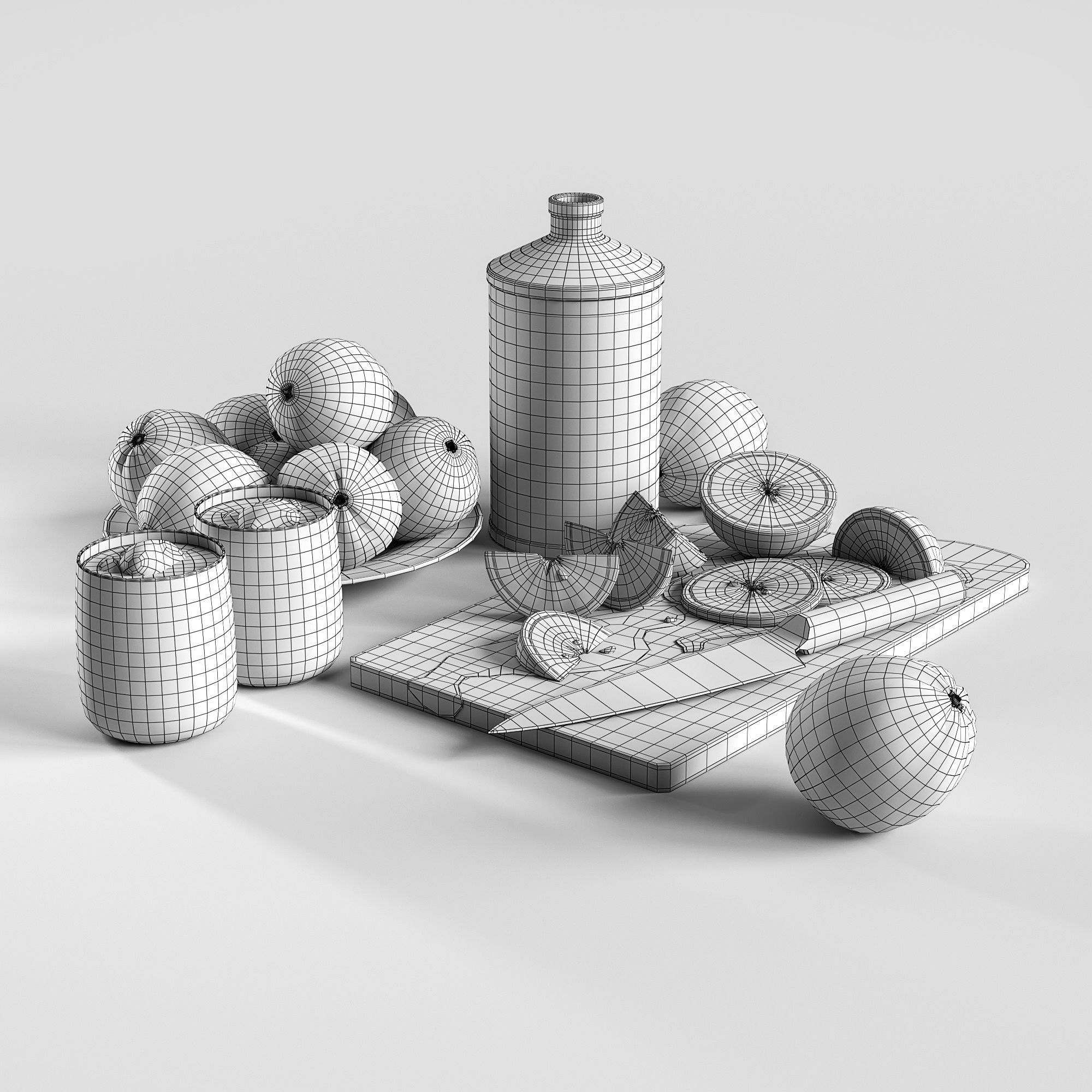 Gin with blood oranges 3D model_5