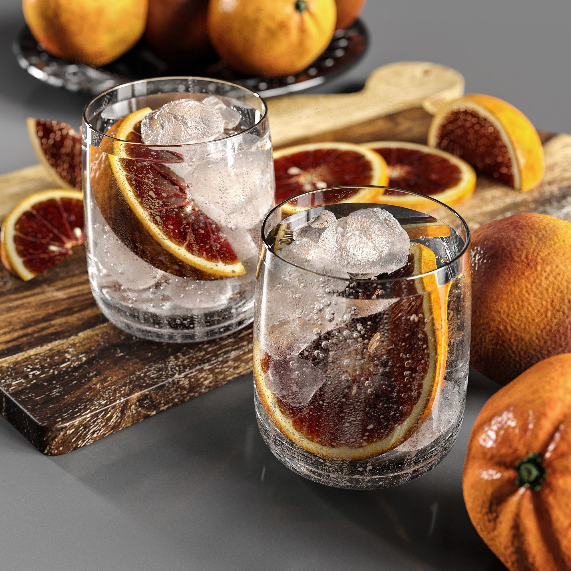 Gin with blood oranges 3D model_1