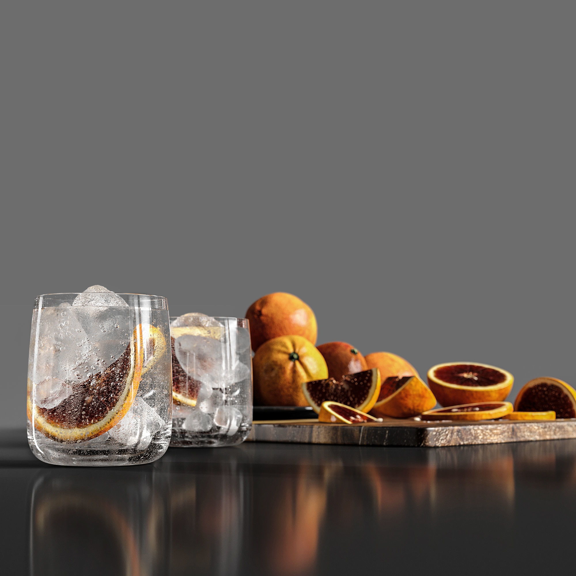Gin with blood oranges 3D model_4