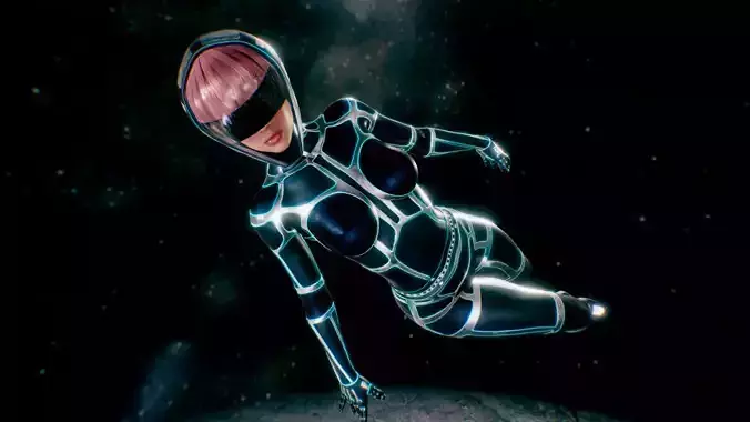 Futuristic Astronaut Woman 3D model