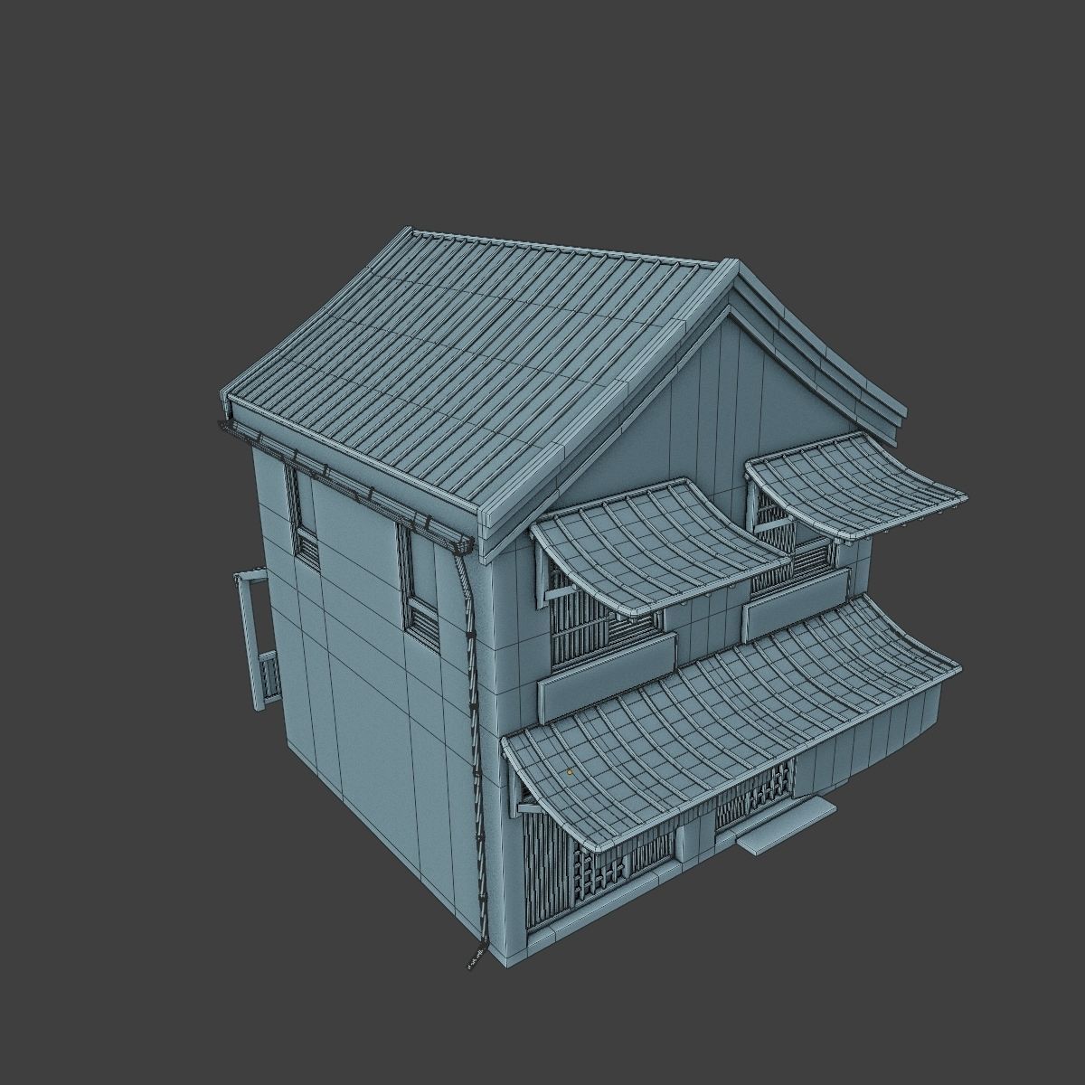JAPANESE BUILDING 001 Low-poly 3D model_13