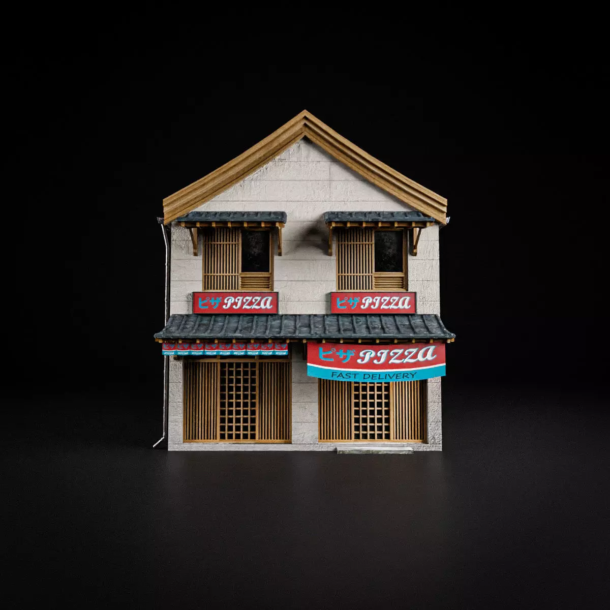 JAPANESE BUILDING 001 Low-poly 3D model_0